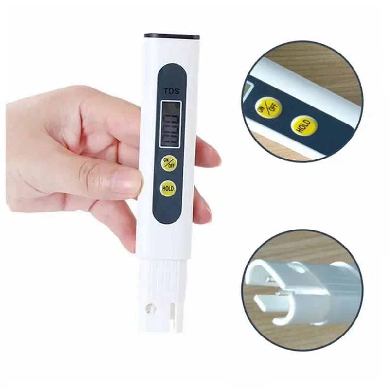 TDS 미터 디지털 물 테스터 0-9990ppm 자동 교정 LCD 식수 수경법 필터용 수질 분석기