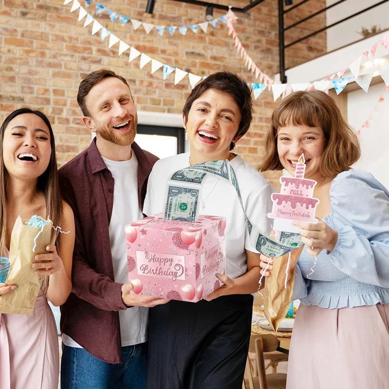 Birthday Money Gift Boxes with Pull-Out Happy Birthday Card, Fun Cash Surprise Packagin... - SKU MGB01127 - UGI Packaging