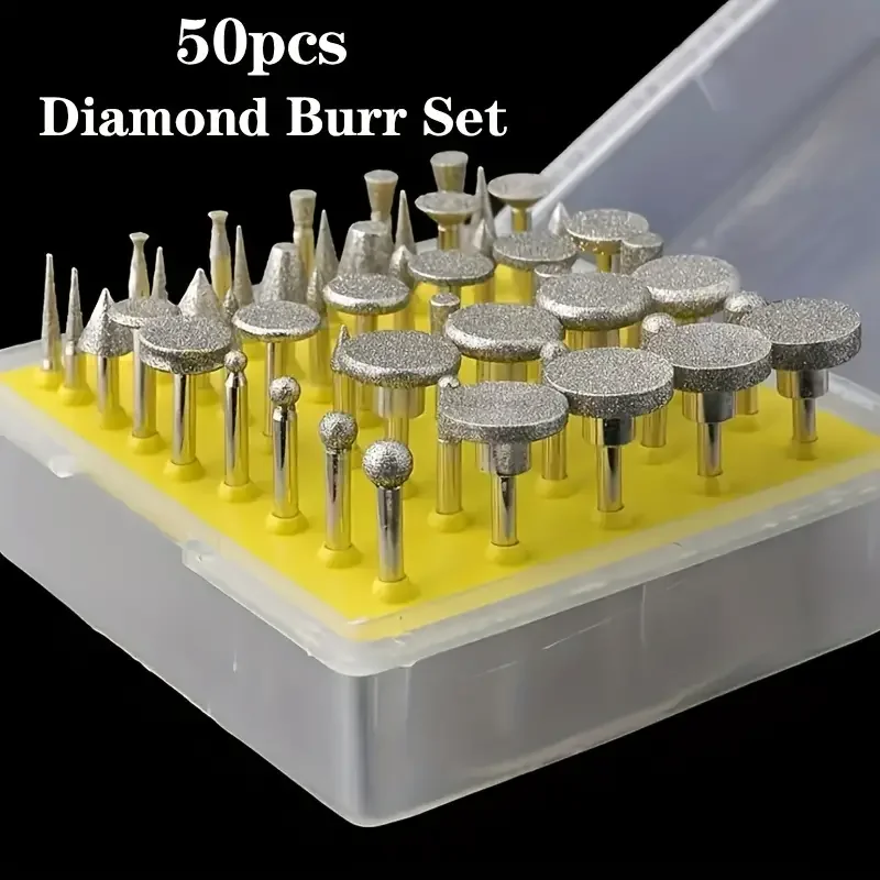 Oudtinx 50 stücke diamant beschichteter Schleif kopf Schleif grate für Dremel Dreh werkzeug