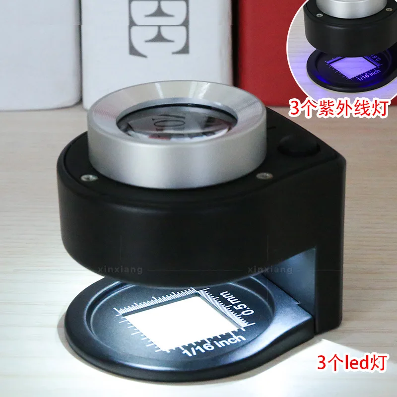 6 LED Magnifying Glass 30X Loupe Magnifier UV Optical Glass Lens