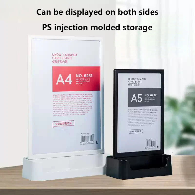 A5 148x210mm Table Plastic Sign Holder Stand Photo Picture Poster Frame Desktop Restaurant Bar Menu Paper Holder