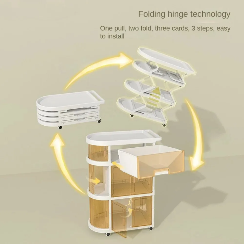 Simple Trolley Rack Baby Supplies Snack Toys Sundries Storage Rack Kitchen Living Room Mobile Multi-Layer Organizerstorage