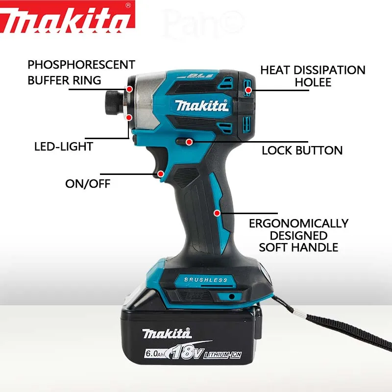 Makita brushless drill DTD173 handheld multifunctional screwdriver 18V rechargeable impact driver 6