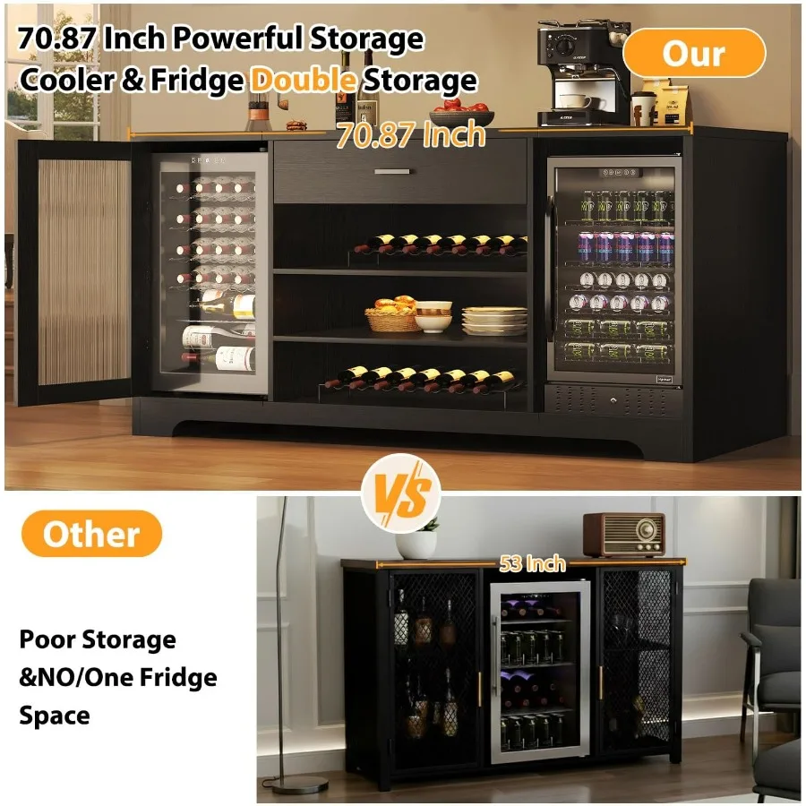 Modern Bar Cabinet with Fridge Space 3