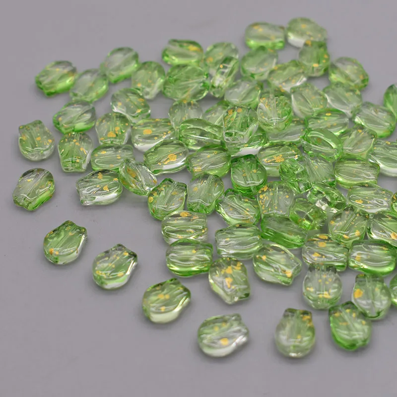 30pcs 9mm Multicolor Glass Tulip Flower Beads