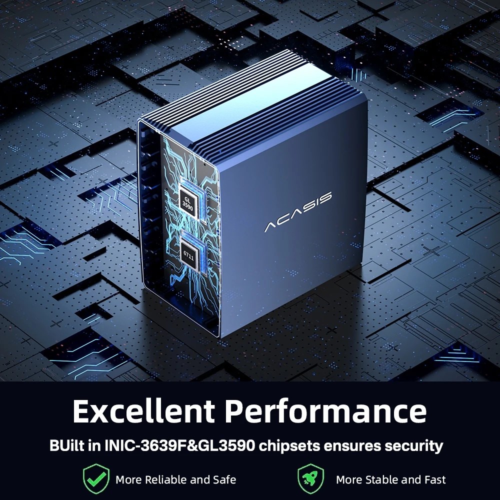 ACASIS 4베이 SAS/SATA 하드 드라이브 인클로저 2.5/3.5인치 외장 SAS HDD 인클로저 (USB-C to USB-A/C 케이블 포함) HDD SSD 케이스