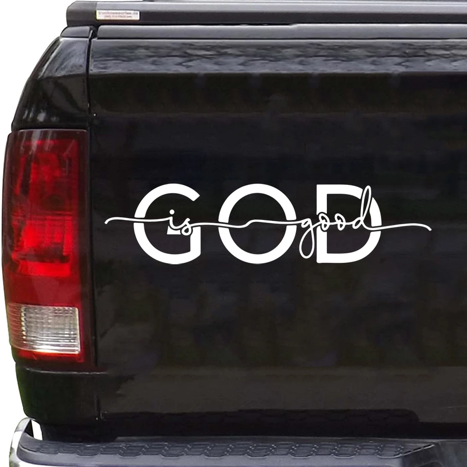 “God Is Good” Vinyl Decal Sticker – 5" White Car Window/Bumper Sticker