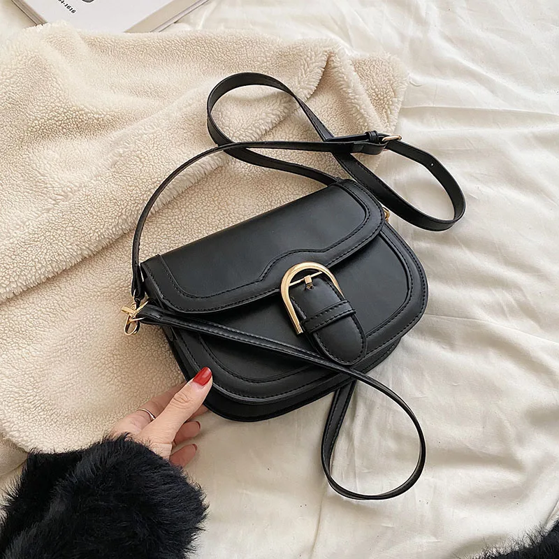 

Черные сумки-мессенджеры в стиле ретро для женщин, сумки через плечо из искусственной кожи простого дизайна, корейские модные шикарные универсальные сумки