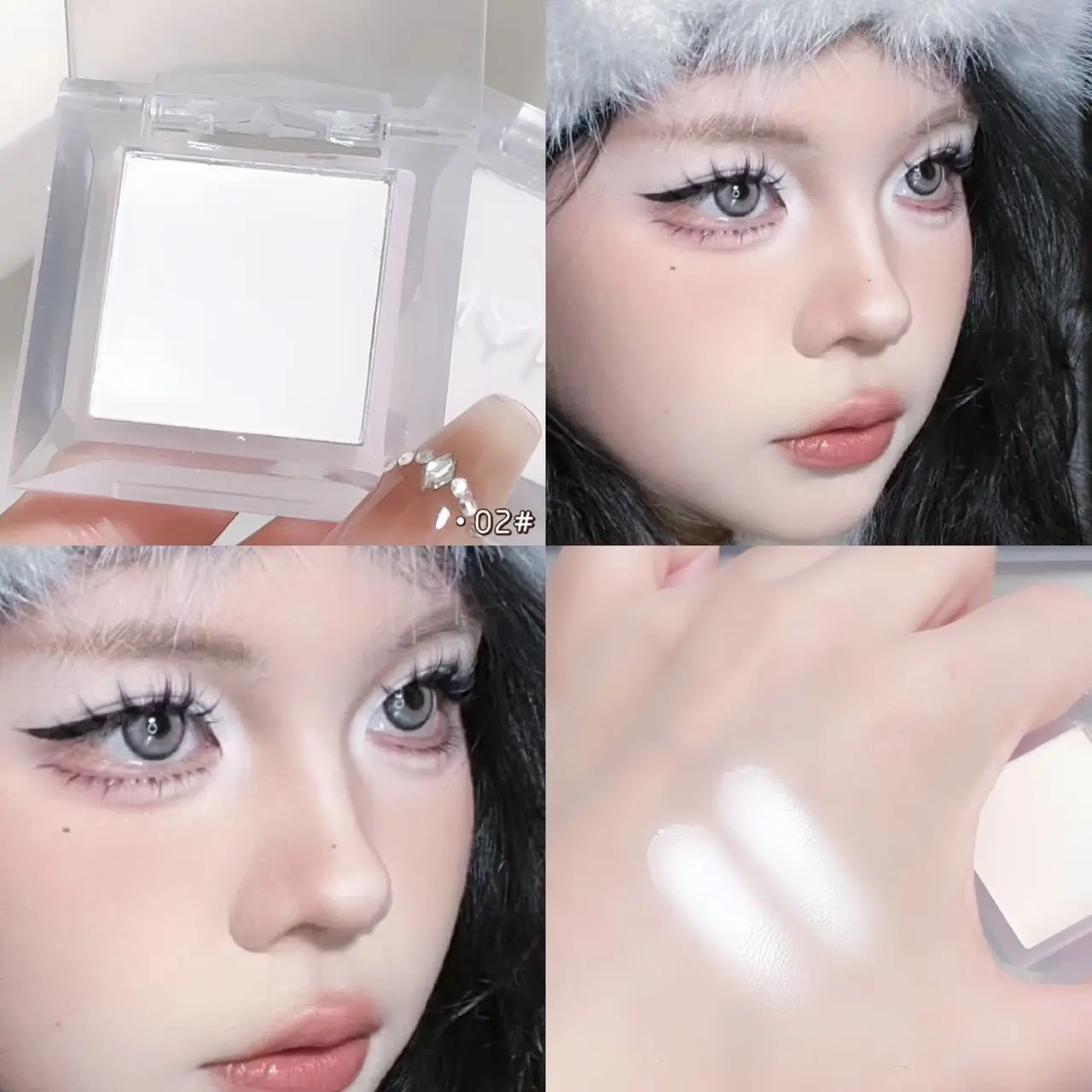 Monochrome Matte White Eyeshadow Makeup Waterproof Lasting Smoky Black Eye Makeup Natural Brighten Eyeshadow Highlighter Palette 2