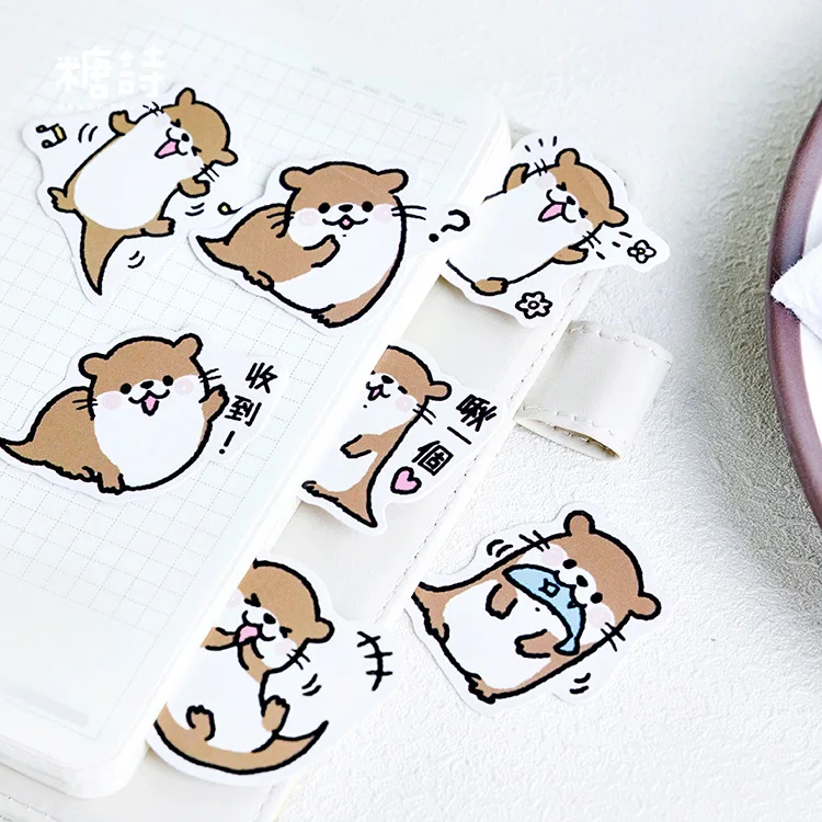 Charming Otter-Themed Washi Sticker Collection - 45 pcs