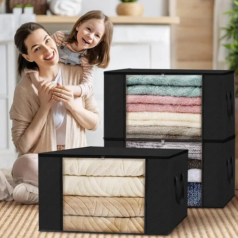 

Large Capacity Underbed Storage Bag Foldable Clothes Duvet Pillow Clothes Quilt Under Bed Storage Organizer Sundries Storage Bag