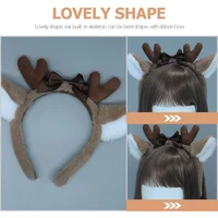Deer Ear Headband Multi-function Dress Cosplay Supplies Hair Ribbon Girl Reusable Lovely Plush Fabric Child Bands 2