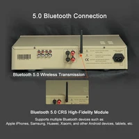 2x250W Active Amplifier 5.0 Bluetooth Pre-Stage Amplifiers 4-8Ω Hi-Res Amp USB Lossless Audio For Home Theater Active Subwoofer 2