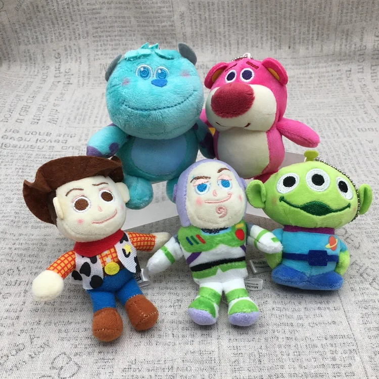 10Cm Disney Toy Story Portachiavi Kawaii Woody Buzz Lightyear Forky Alien Toys Ciondolo Bambole Morbide Regalo