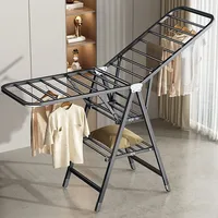 1pcs Folding Floor Drying Rack Household Bedroom Balcony Hanging Clothes Drying Quilt Hanging Rod Can Be Folded Storage 1