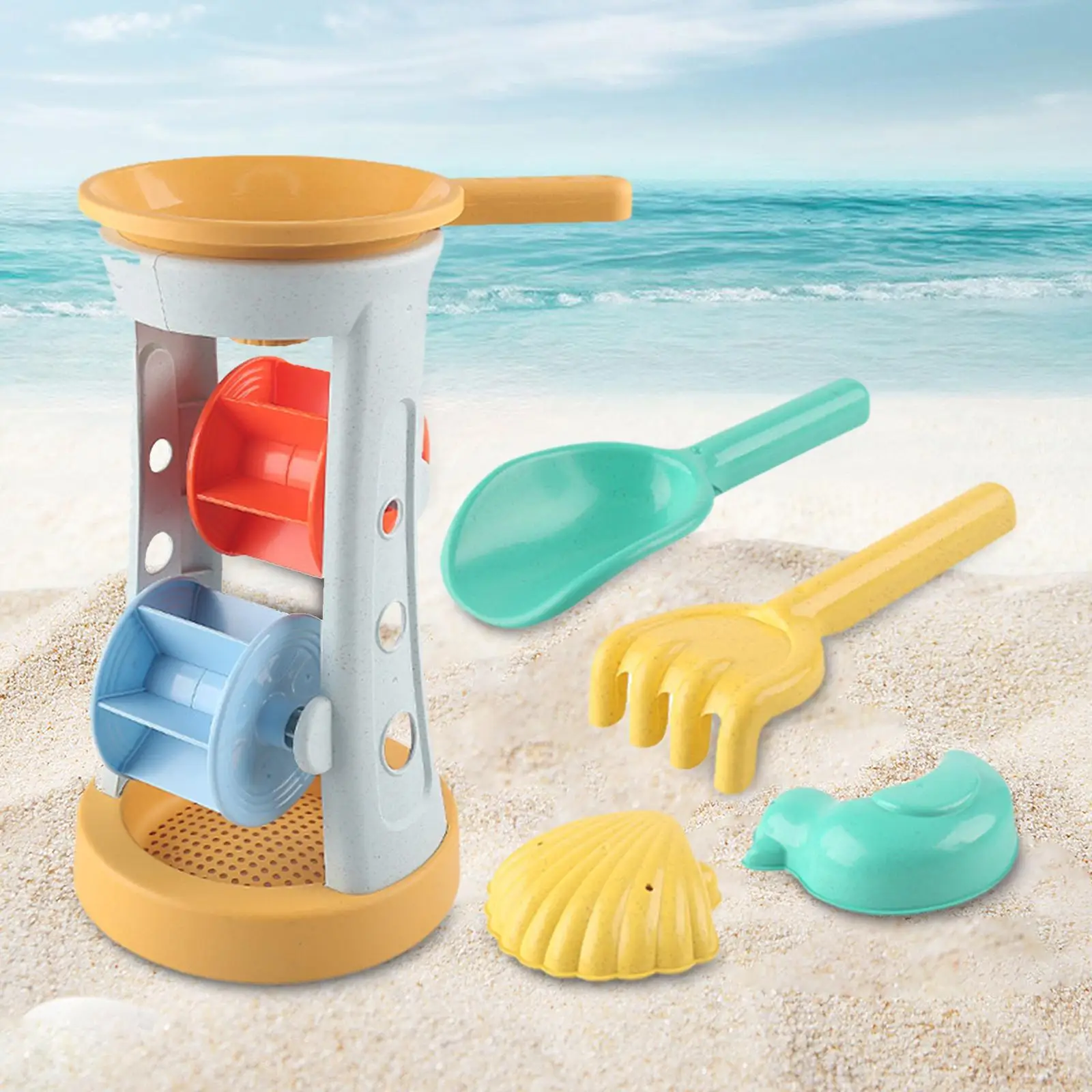 5Pcs Beach Sand Toy Beach Sand Sifter Toy for Backyard Birthday Bathtime Toy