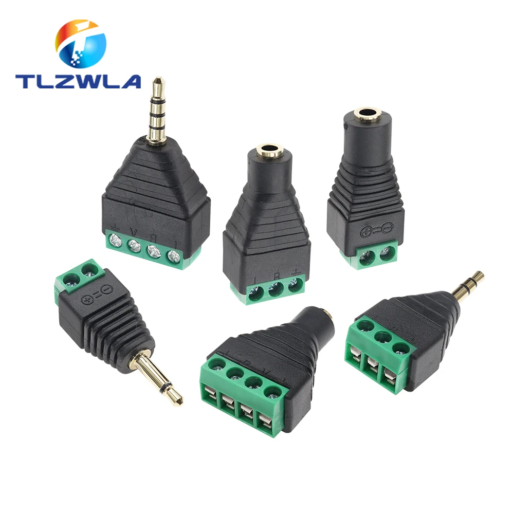 Stereo Audio Jack to RCA Mono Plug with Screw Terminal Adapter