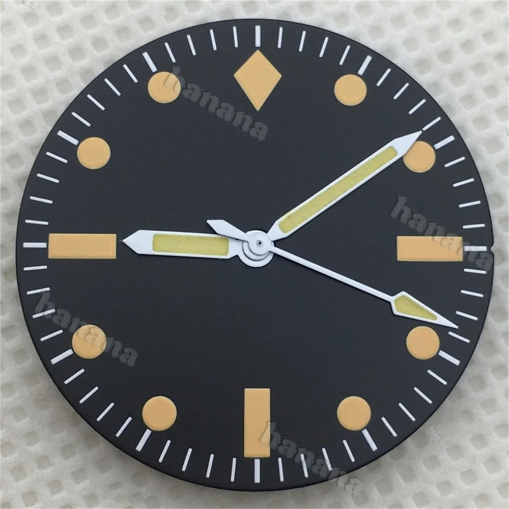 Retro Matte Dial - 29mm Green Luminous Hands for High-Quality Watch Modification