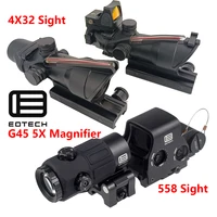 EOTECH G33 G43 3X G45 5X Magnifier 558 Holographic Collimator Red Dot Sight 4X32 Sight With Red Dot Real Fiber Optics RifleScope