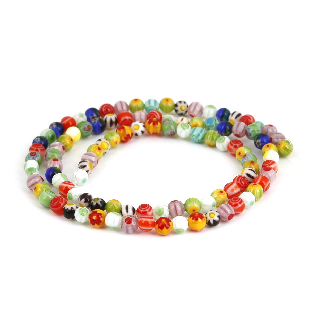 6/8/10mm Multicolour and Porcelain White Round Beads Evil Eye&Flower Glass  Beads for Jewelry Making DIY Accessories