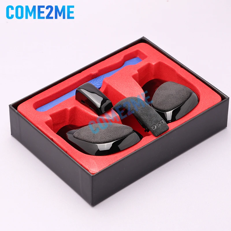 Black Chrome With Suede Leather Gear Shift Knob Side Cover DSG Emblem For VW Golf 6 7 R GTI Passat B7 B8 CC R20 Jetta MK6 GLI