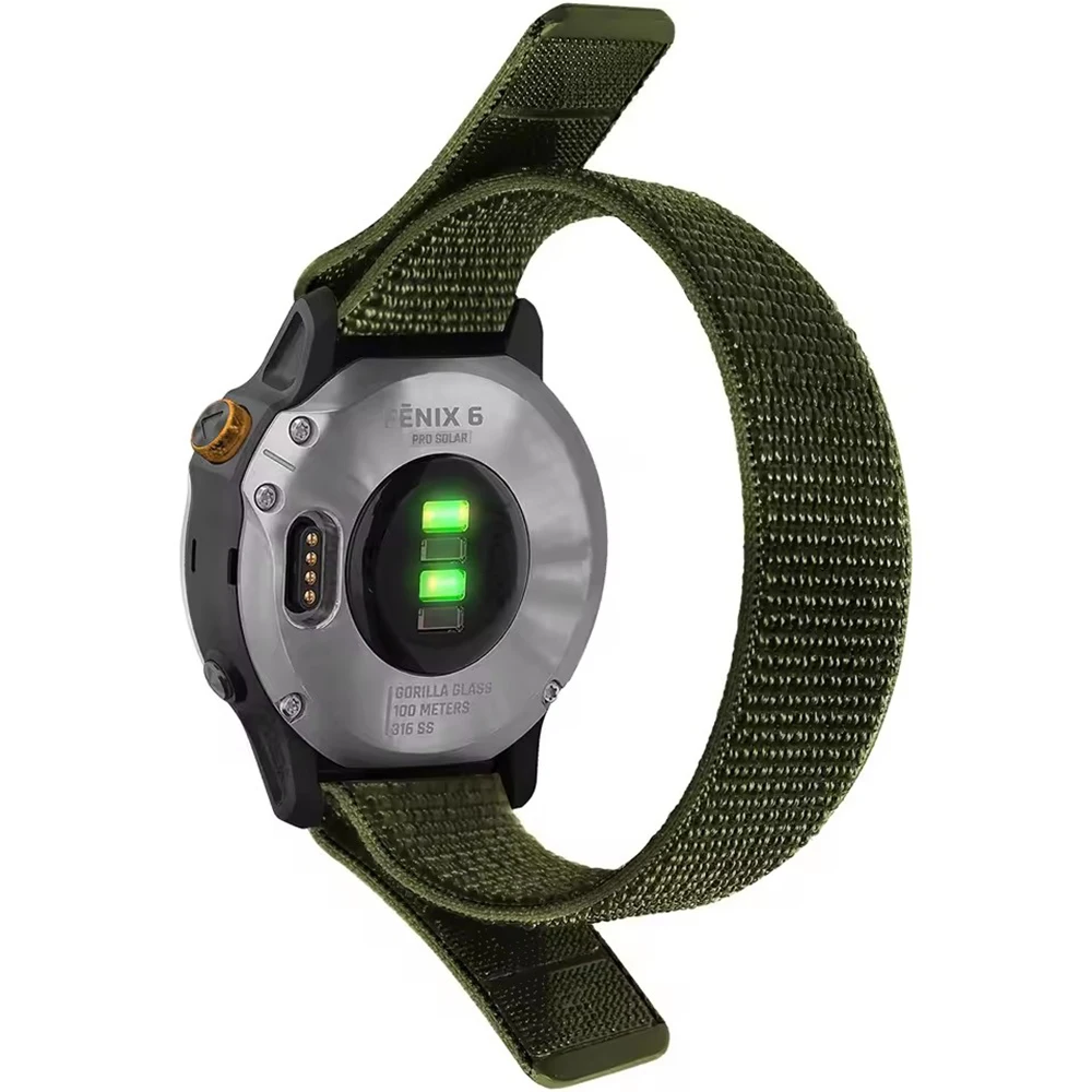 QuickFit 26 22mm Hook Loop Nylon Sport Woven Bracelet Strap