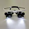 Head-Mounted High-power Mechanical Glasses Microscope Jeweler Watchmaker Accessories Repair Reading Magnifier Loupe LED Light 1