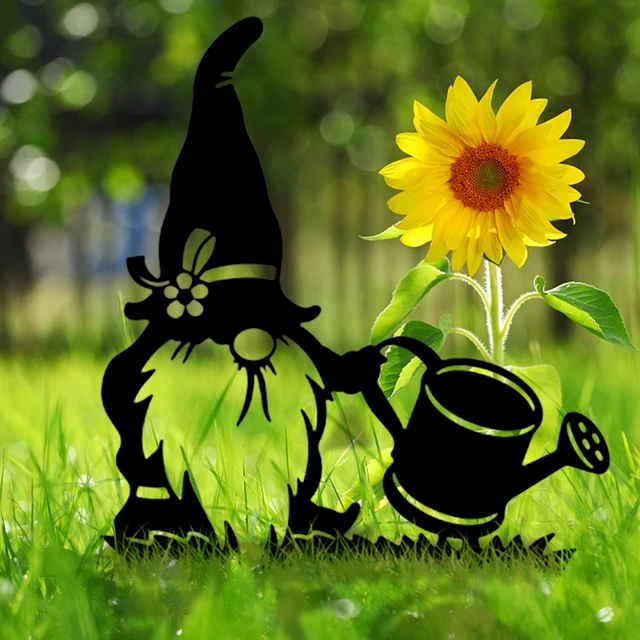Gnome Garden Stakescute Üreges Kerti Törpék Dekoráció Dekoratív Fém Művészi Törpe Díszek Gnóm Tét Az Otthoni Udvarhoz - Image 2