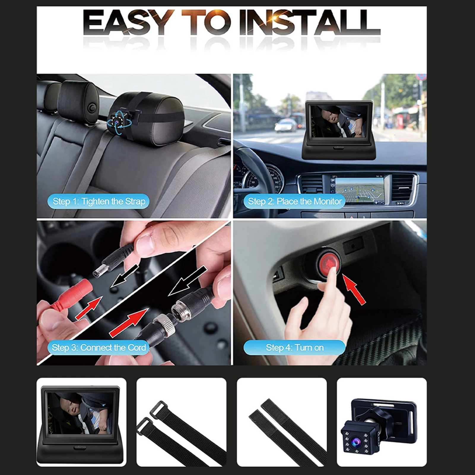 Baby Car Monitor 1080P Monitor Camera for Baby Rear Facing Seat Mirror Display 150&deg; Wide View Night Vision Car Mirror Camera car rearview mirror,car baby mirror