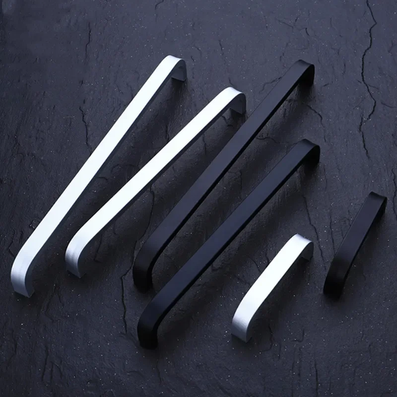 Furniture Handles Kitchen Door Handles 4/6/8/10/12 Inches Gold Black Silver Space Aluminum Handles Kitchen Door Cabinet Straight Handle Pull Knobs Furniture Hardware