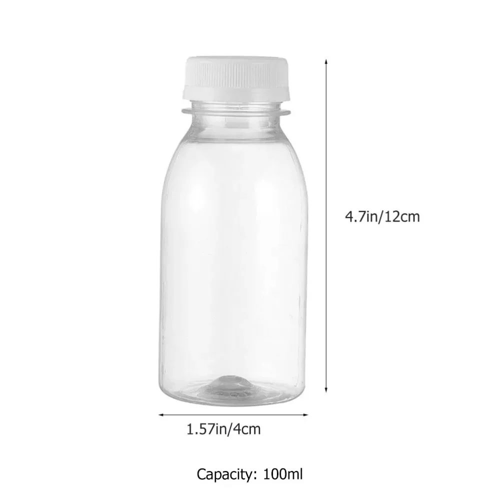 Plastic Bottles 6 Pack 100ml Milk Bottles Juice Leakproof Milk Portable Beverage Plastic Water