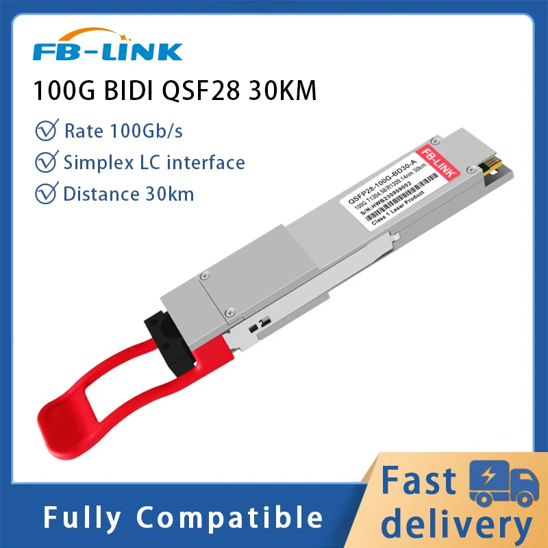 100G BIDI 30km 100G QSFP28 1304/1309nm GBIC Transceiver Module for Cisco Mikrotik Huawei Mellanox Ethernet switch fibertop 100g qsfp28 er1 bidi tx1309nm rx1305nm 30km lc dom optical transceiver module