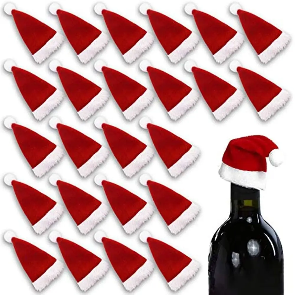 

Lollipop Topper Mini Christmas Hat Creative Fork Knife Cutlery Gift Christmas Santa Hats Bottle Ornament Wine Bottle Hat Party
