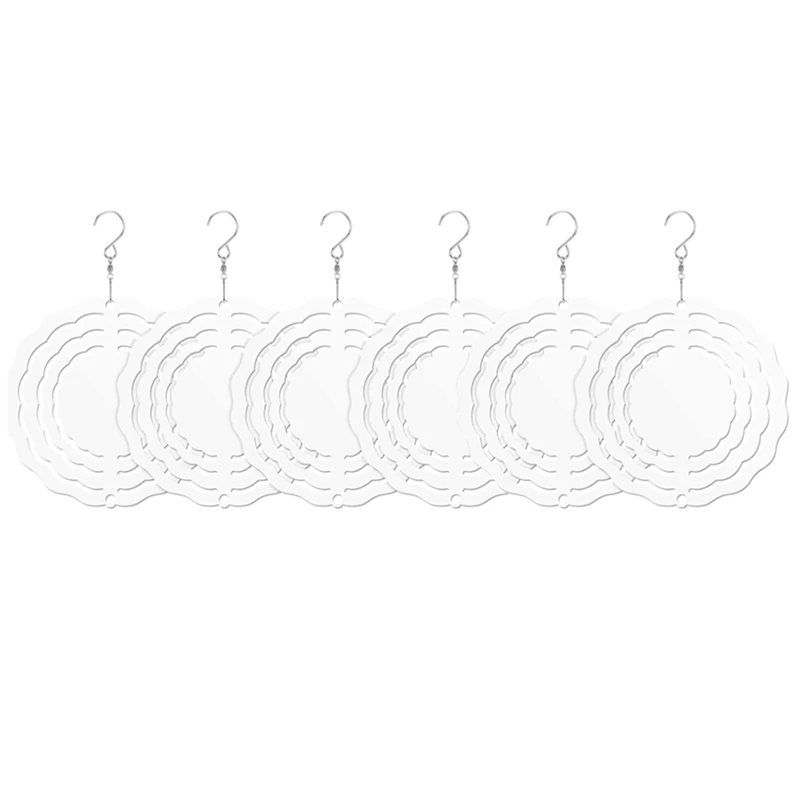 

6 Pack 3 Inch Sublimation Wind Spinner Blanks 3D Wind Spinners Hanging Wind Spinners For Indoor Outdoor Garden Decoration