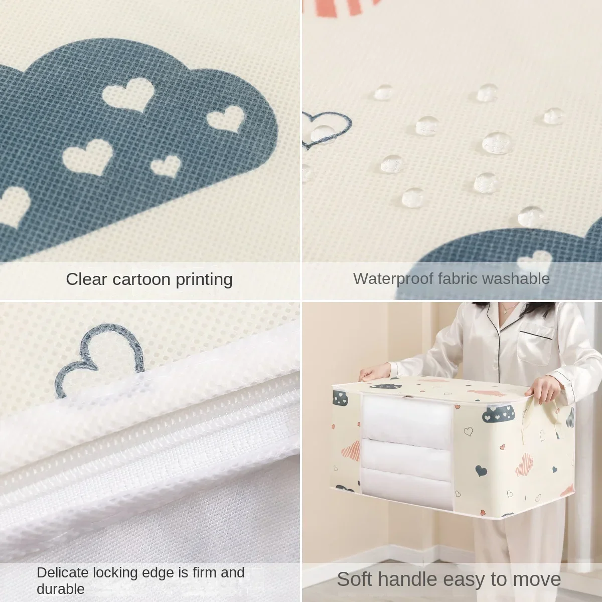 Storage Bag Visual Quilt Storage Bag Household Wardrobe Quilt Clothes Organizer Large Capacity Blanket Sorting Dust-proof Moving