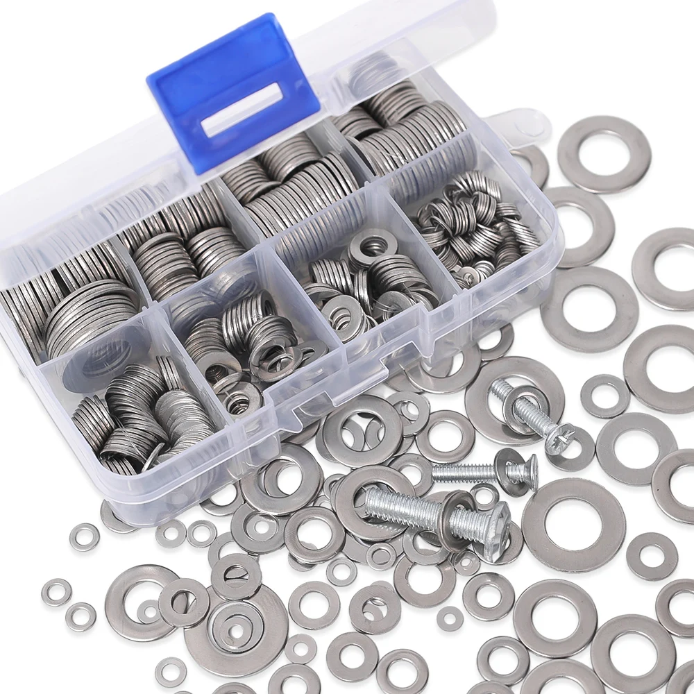 Description Picture 3 of itemStainless Steel Flat Washers 180pcs Sealing Plain Gaskets M2 M3 M4 M5 M6 M8 M10 Metal Ring General Screw Bolt Assortment Kits