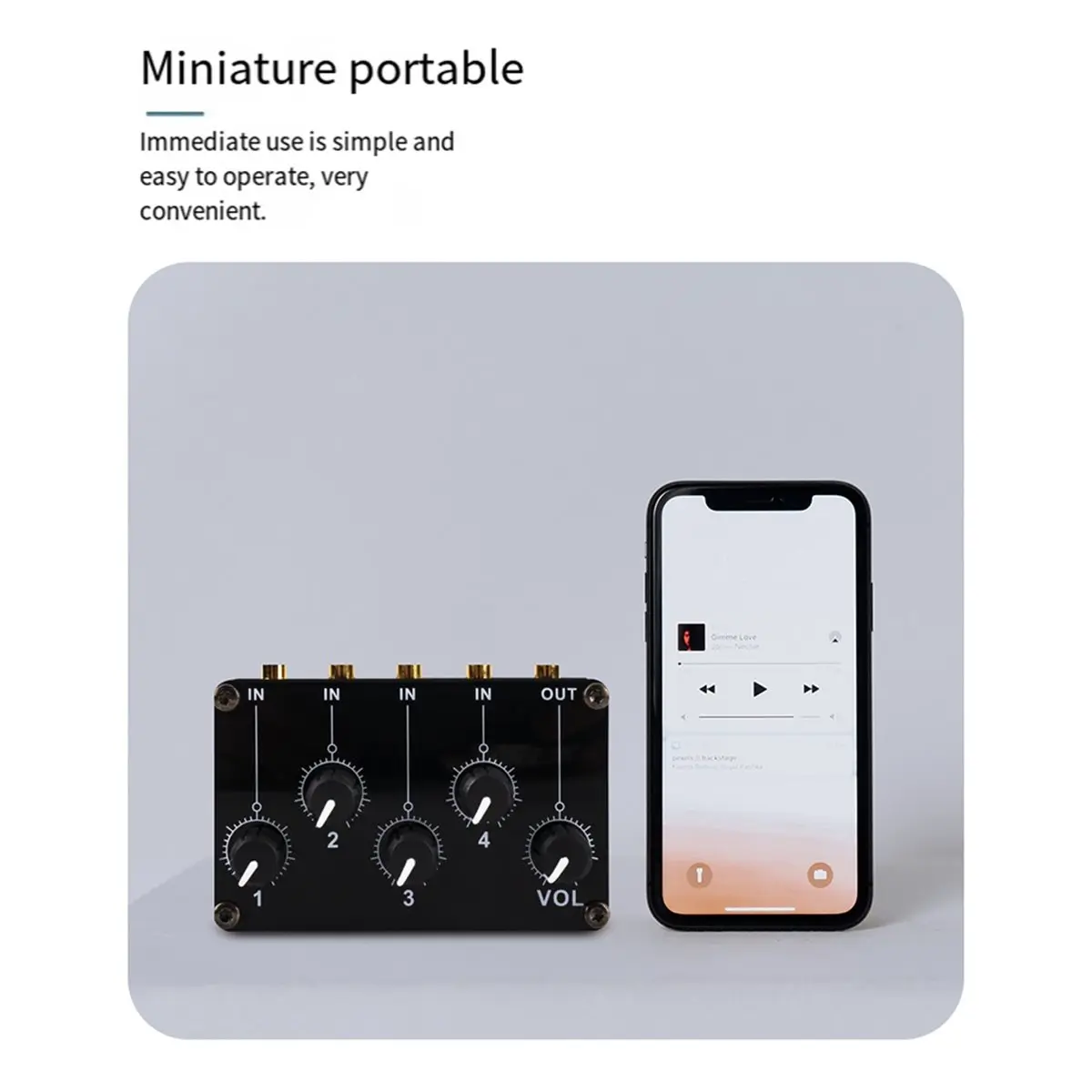 A10R 믹서 스테레오 4-in-1-Out AUX 패시브 믹서 3.5mm 라인 레벨 컨트롤 4채널 스테레오 라인 믹서 휴대용 패시브 믹서