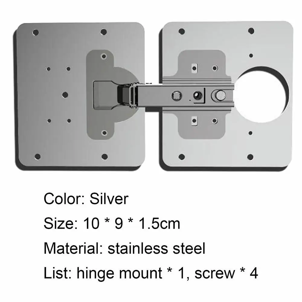 Description Picture 3 of item1-10Pcs Kitchen Cabinet Hinge Repair Plate Stainless Steel Furniture Drawer Hinge Fixing Plate Table Cabinet Window Door Repair