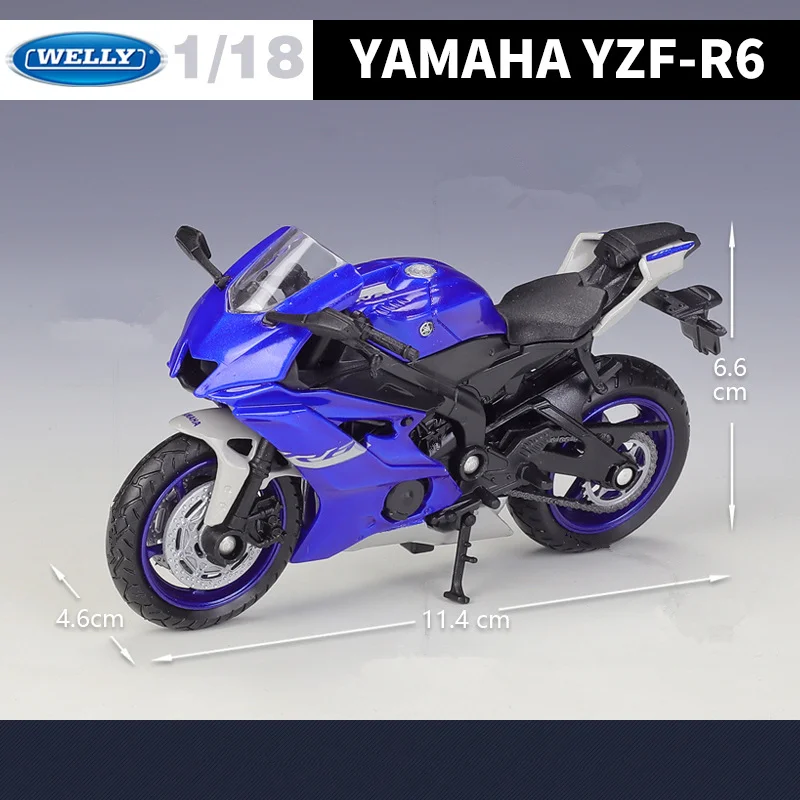 Welly 1:12 Yamaha YZF-R6 Alloy Racing Motorcycle Model Diecast Metal Street Sports Motorbike Model Collection Childrens Toy Gift 4