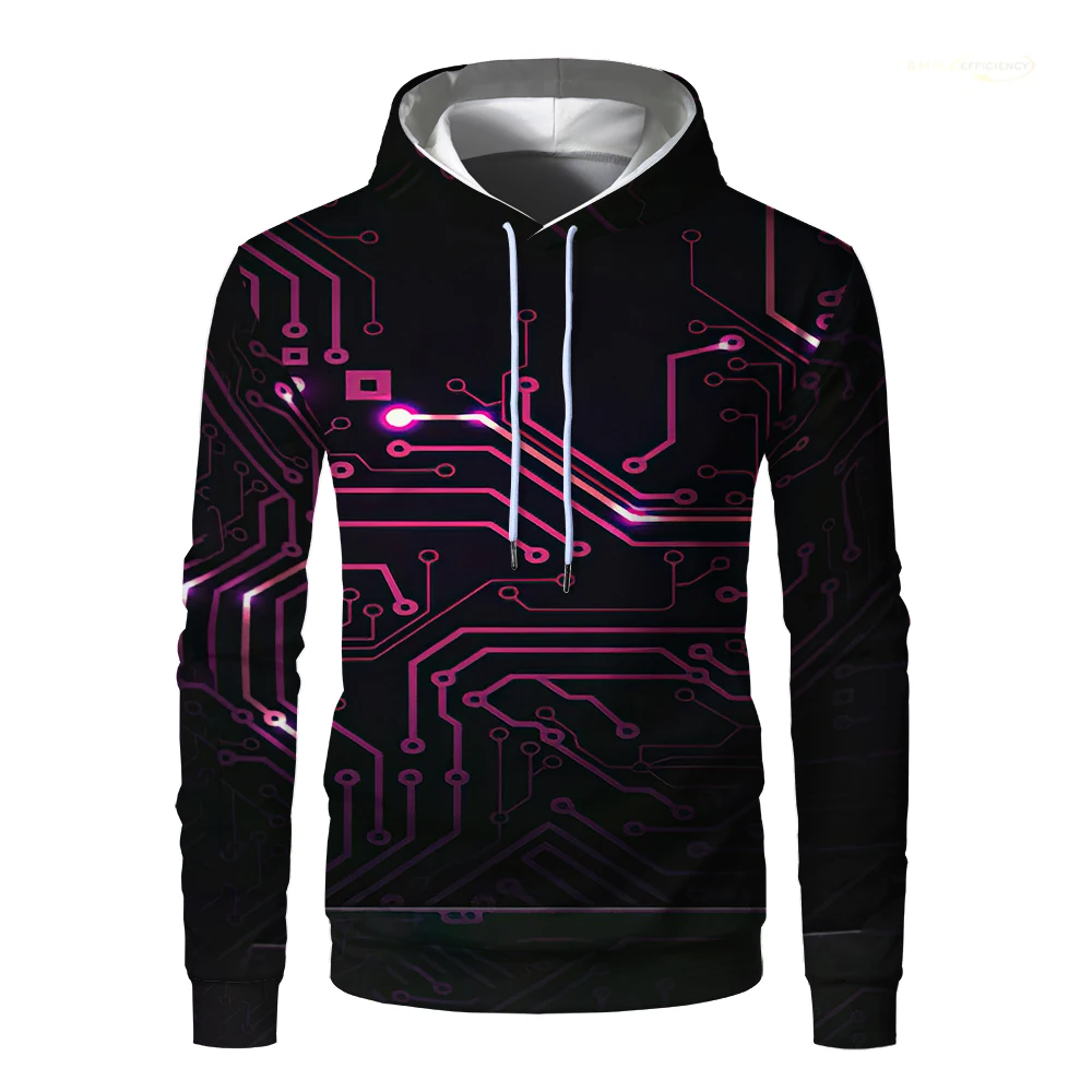 thumbnail image 1 of Sudadera con capucha con estampado 3D de diablo y patrón de chip electrónico 2023, sudadera con capucha informal divertida a la moda para hombre, sudadera con capucha de hip hop, 1 of 5