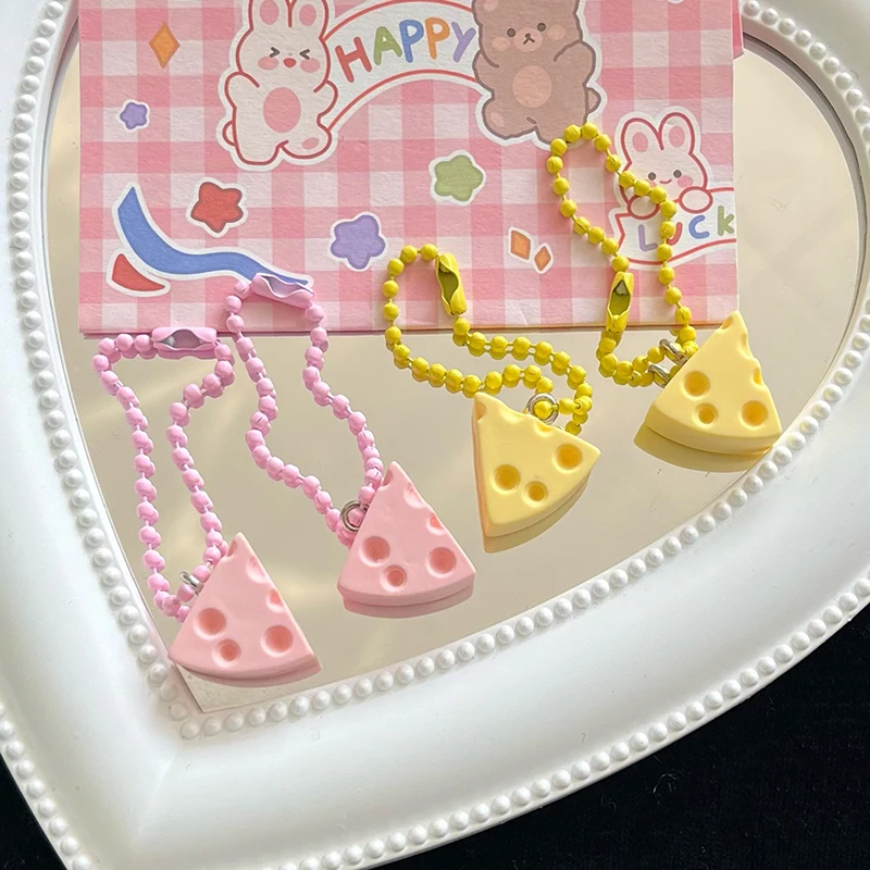 

Cute Cartoon Cheese Pendant Keychain Lovely Cheese Cake Keyring Bag Pendant For Girls Kids Birthday Gifts