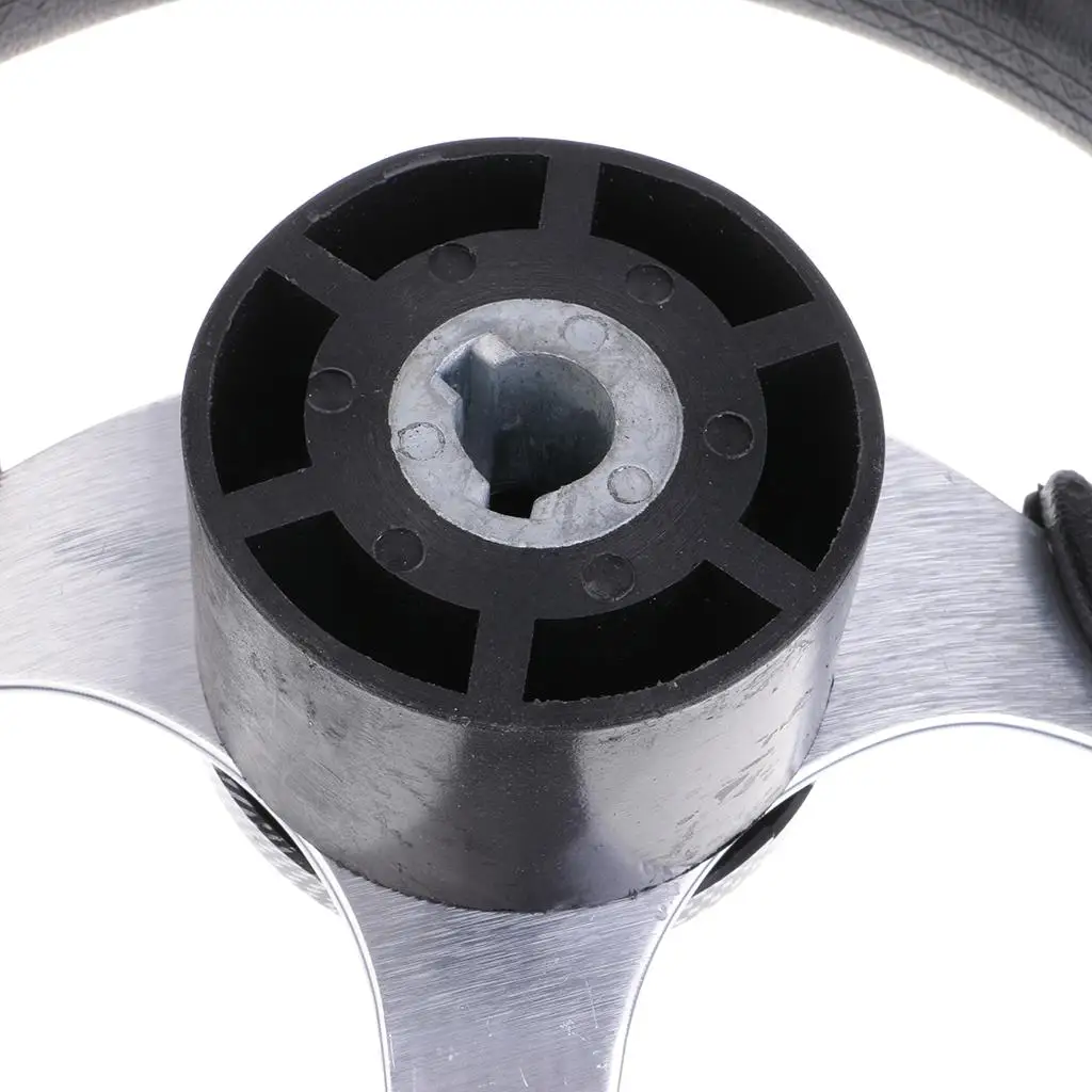 320mm Battle Style Aluminum Alloy 3 Spoke 3/4'' Boat Steering Wheel Marine Yacht Pontoon Boat Wheel & Soft Grip Center Cap
