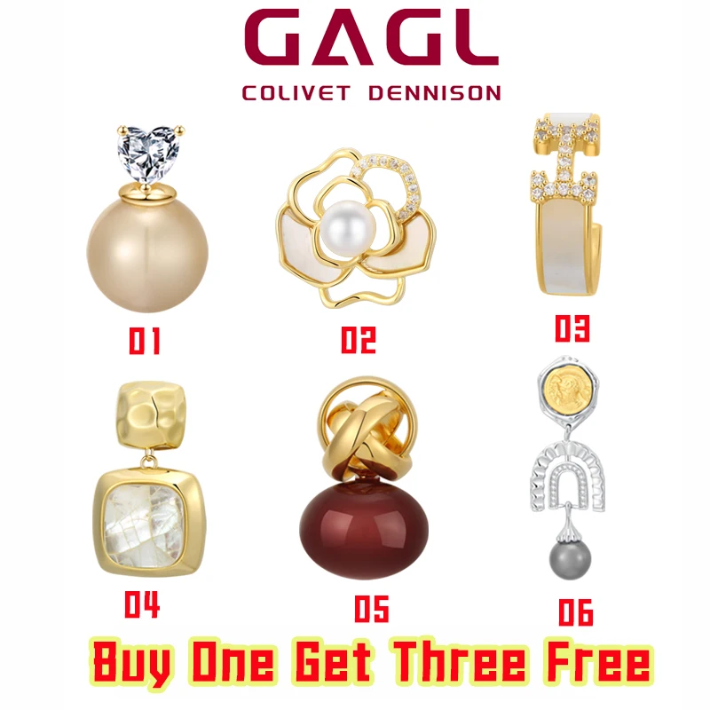 

Buy 1 Get 3 DIY 18K gold-plated pearl earrings Stylish Baroque Freshwater Pearl Personality 925 sterling silver earrings Jewelry