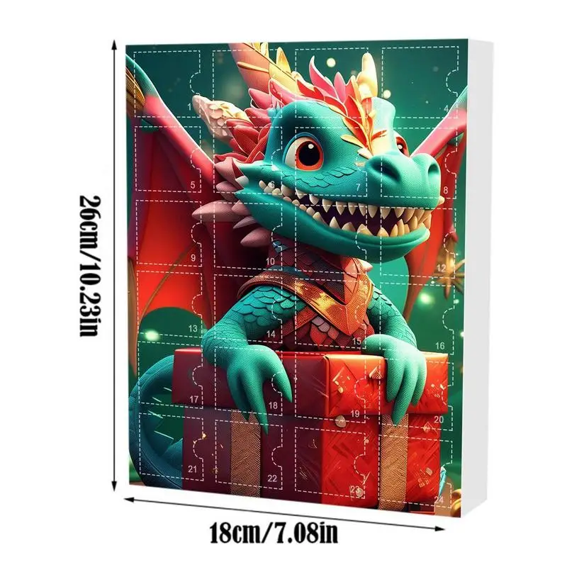 Christmas advent calendar 24 Days Christmas Advent Calendar Cute Acrylic Dinosaur Pendant Toy Christmas Tree Decor Backpack Car 2D Flat Pendants Gifts