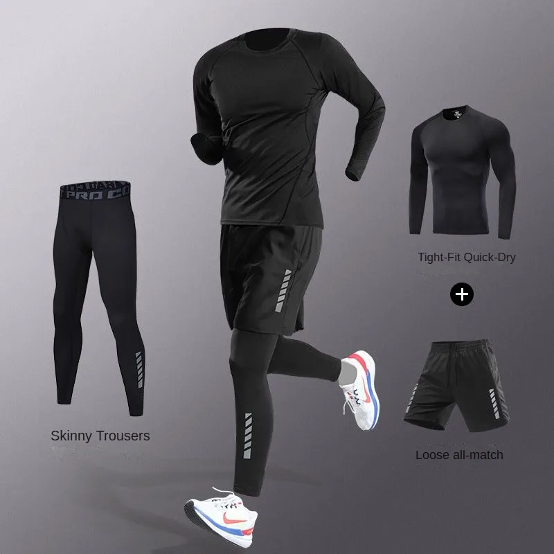 Men's Ice Fiber Quick-Dry Running & Fitness Full Set/Suit Tracksuit For Marathon, Training & Cycling，Jogging,Gym， sweatpants 3
