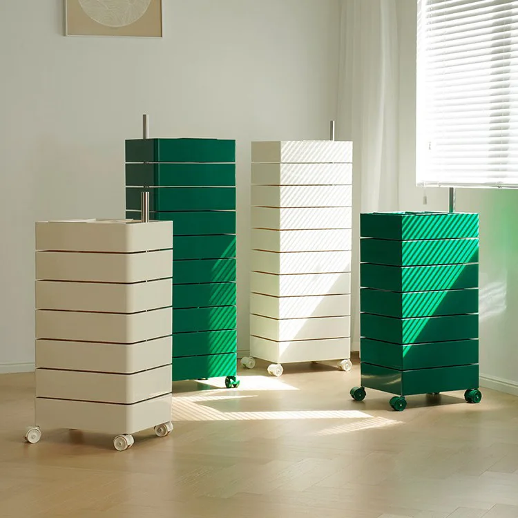 Ins Side Cabinet Rotating Storage Cabinet Movable Bedside Table Simple Nordic Storage Cosmetic Nightstand