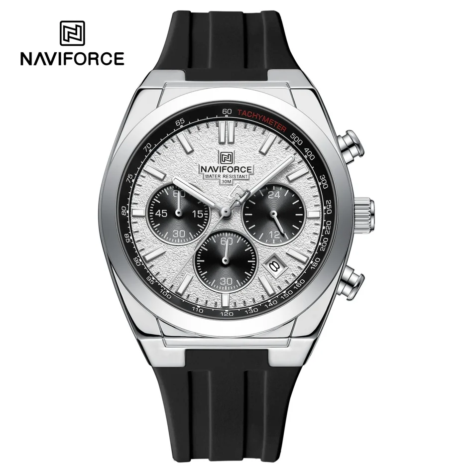 NAVIFORCE Men's Quartz Watch Luminous Hands Silicone Strap Men's ...