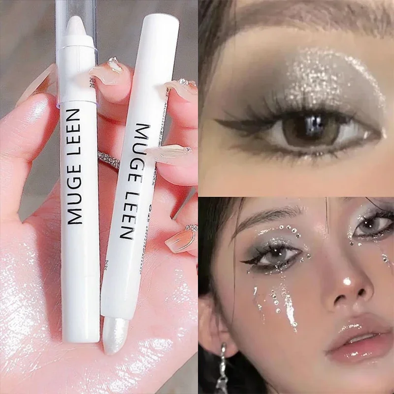 

Matte White Lying Silkworm Highlighter Pen Pearlescent Eyeshadow Stick Brightening Pearl Eyeliner Waterproof Glitter Eye Shadow