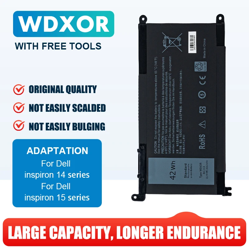 Batteria Del Computer Portatile Per Dell Inspiron 5485 5491 5591 5593 7375 7378 7460 Serie P120G P58F 11.4V 3680Mah 42Wh Notebook Batterie