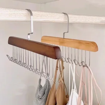 Appendiabiti in legno con 8 ganci per uso domestico Gancio in legno Appendiabiti per biancheria intima in legno multifunzionale per riporre i vestiti 1